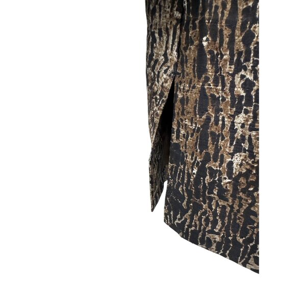 Chicos Beaded Jacket Black & Gold Animal Print Size 2 US L - Picture 4 of 10